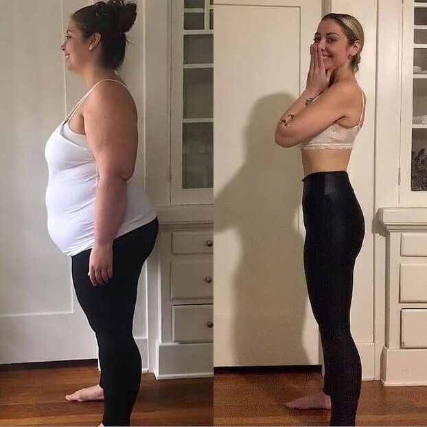 Donna prima e dopo aver preso Abslim